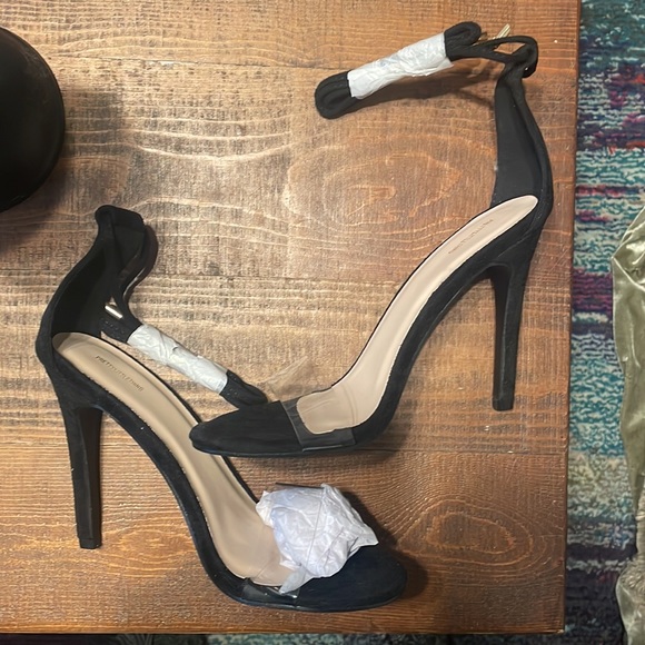 PLT Black and Clear Lace Up Stillettos - Picture 3 of 4